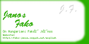 janos fako business card